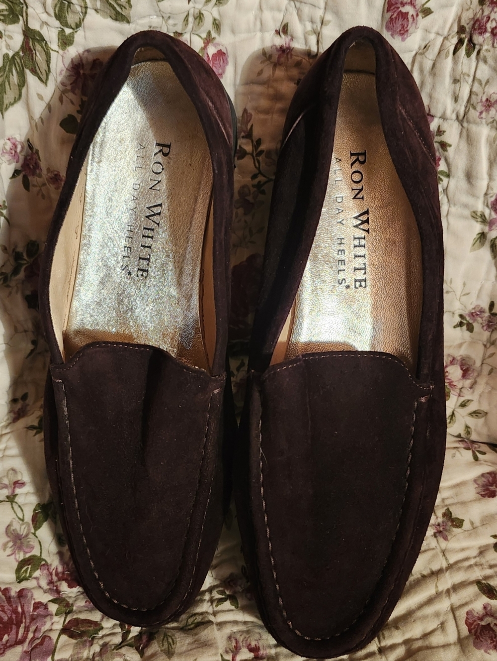 Ron White  Women's Dark Brown Suede Loafers